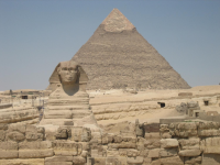 The Sphinx and the Pyramid of Khafre at Giza